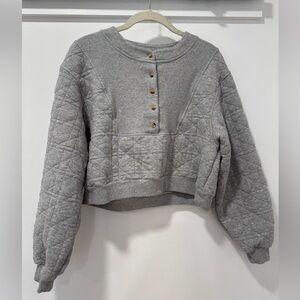 Anthropologie Quilted Button-Front Top